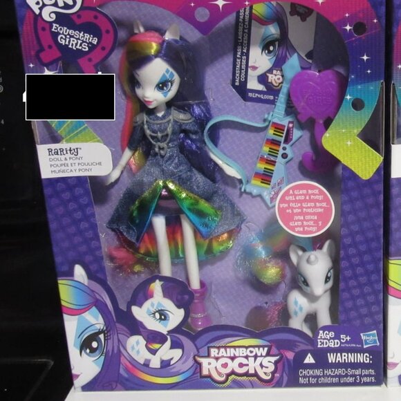 Rarity doll and pony equestria girl set my little pony rainbow rocks new in box - Picture 3 of 12